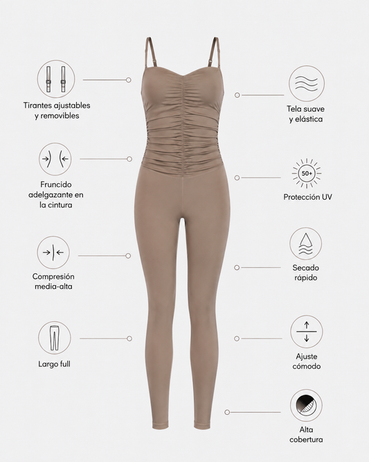 Chantilly Unitard - Hazelnut
