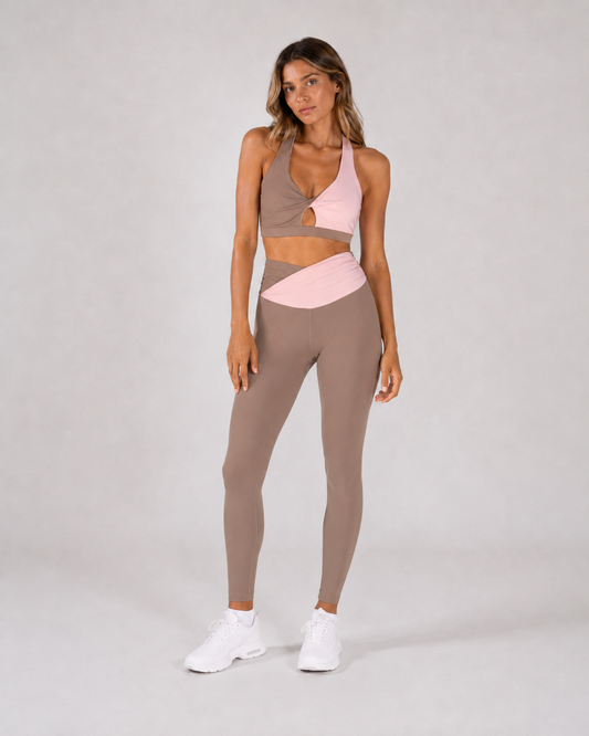 Swirl Legging Set - Hazelnut/Blush