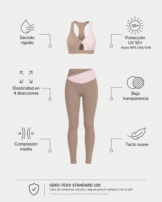 Swirl Legging Set - Hazelnut/Blush