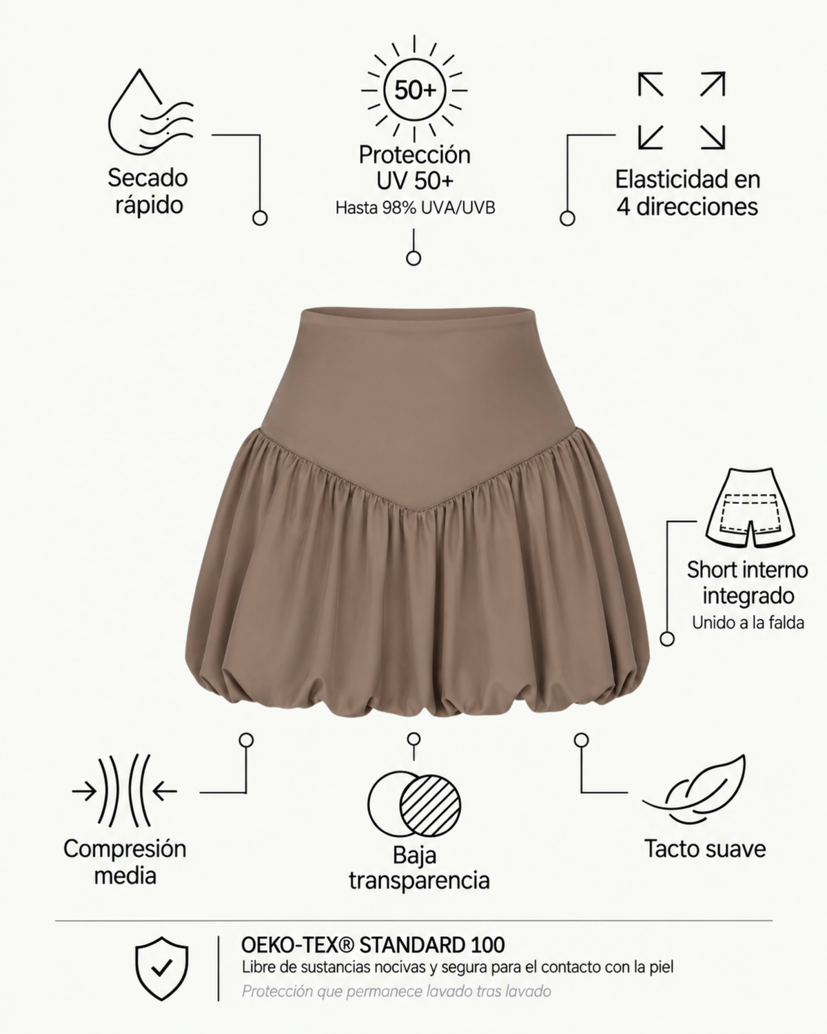 Marshmallow Skirt Set - Hazelnut
