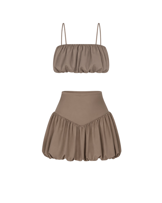 Marshmallow Skirt Set - Hazelnut