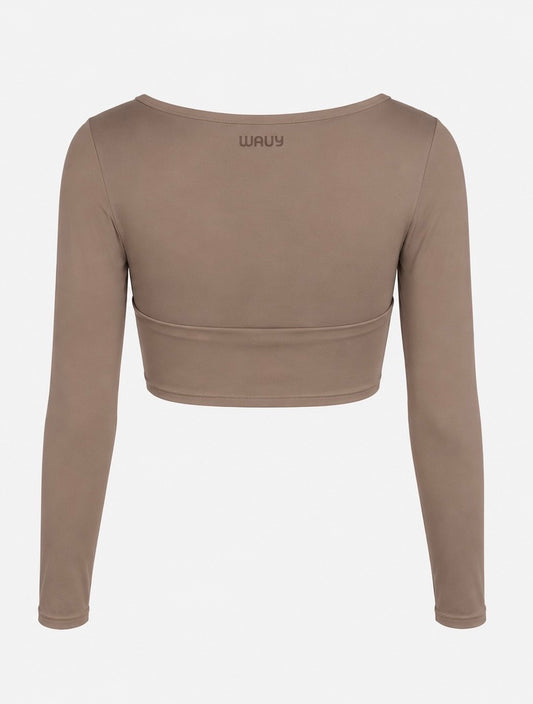 Twist Long Sleeves Top - Hazelnut