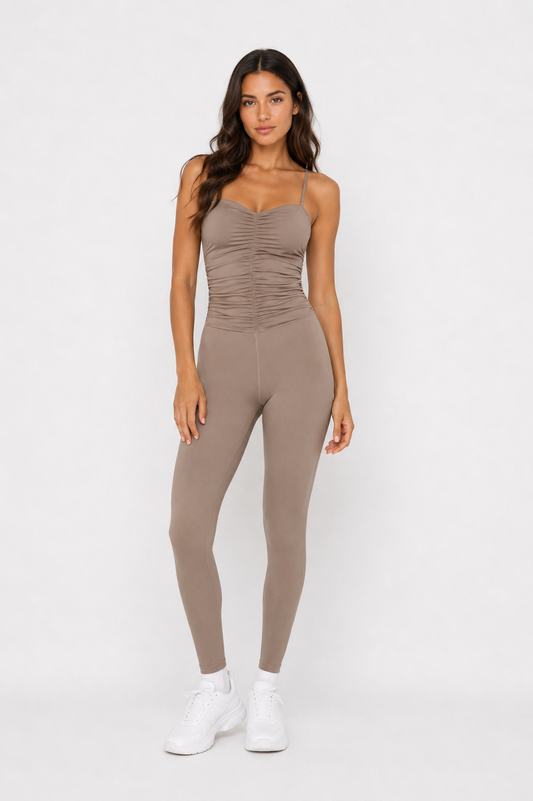 Chantilly Unitard - Hazelnut