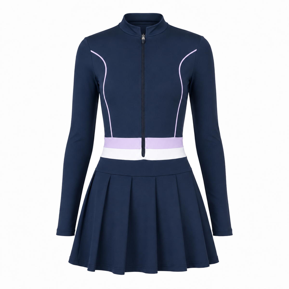 Ondina Long Sleeve Dress - Navy Blue