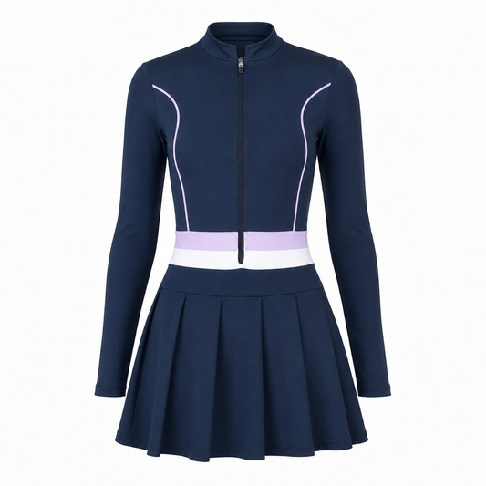 Ondina Long Sleeve Dress - Navy Blue