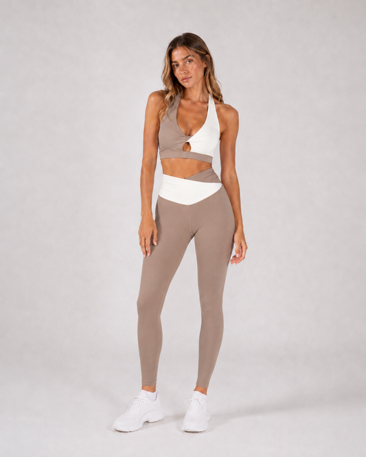 Swirl Legging Set - Hazelnut/Cream