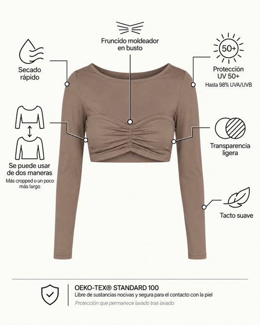 Twist Long Sleeves Top - Hazelnut