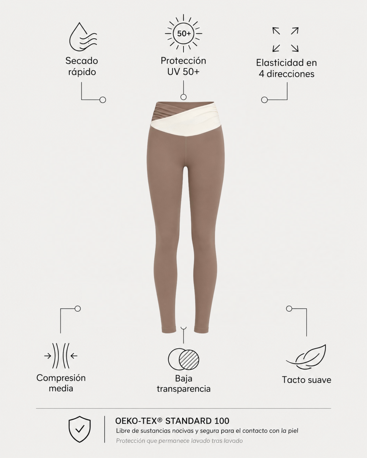 Swirl Legging - Hazelnut/Cream