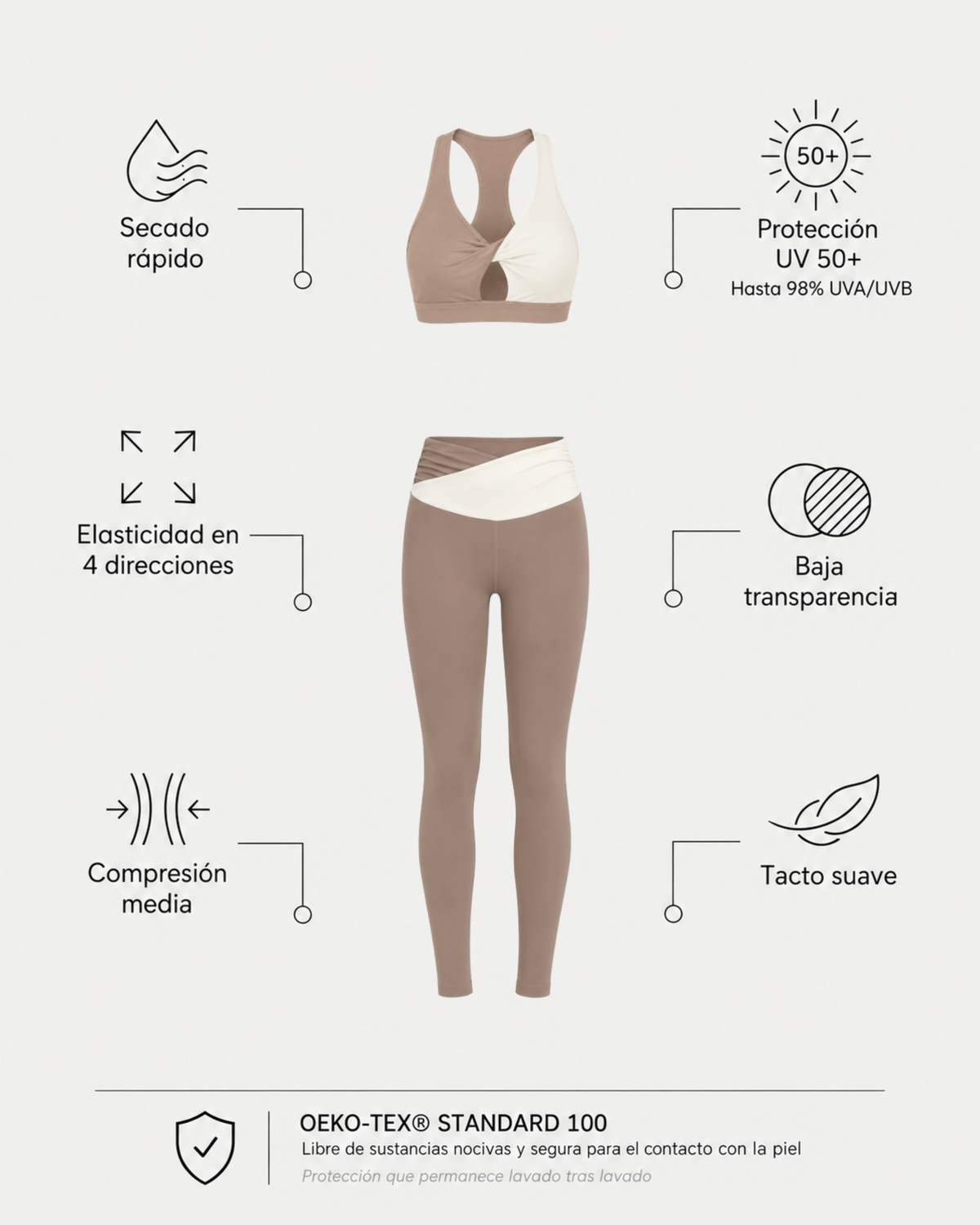 Swirl Legging Set - Hazelnut/Cream