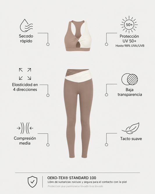 Swirl Legging Set - Hazelnut/Cream