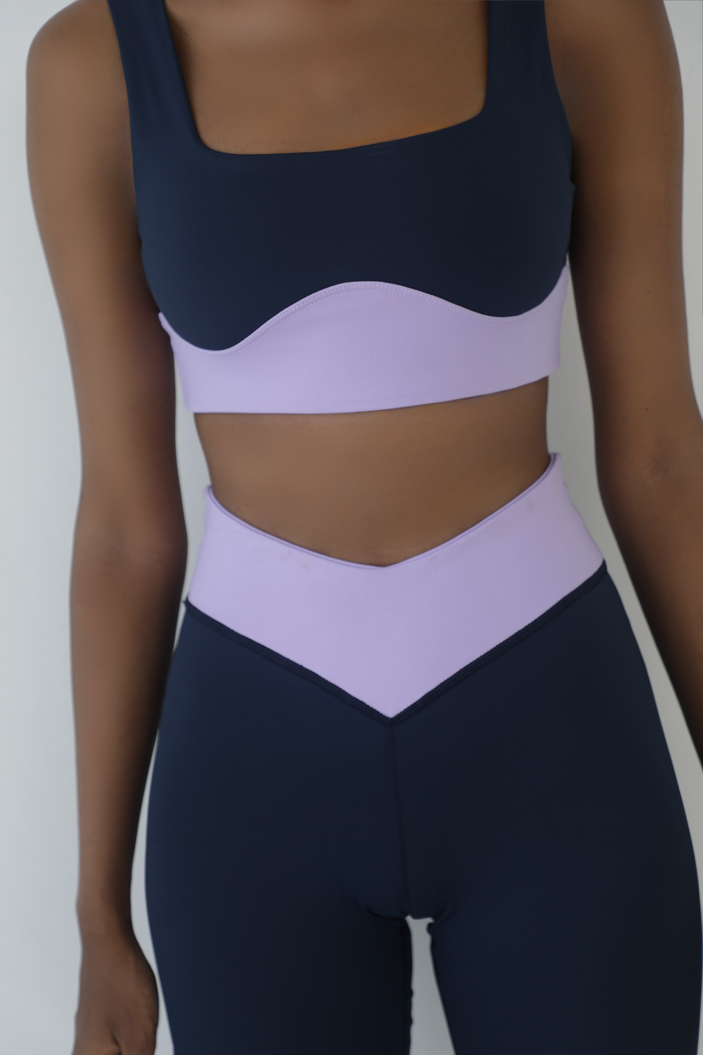 Wave Line Leggings Navy Blue