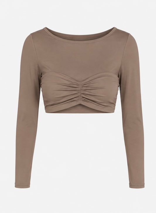 Twist Long Sleeves Top - Hazelnut
