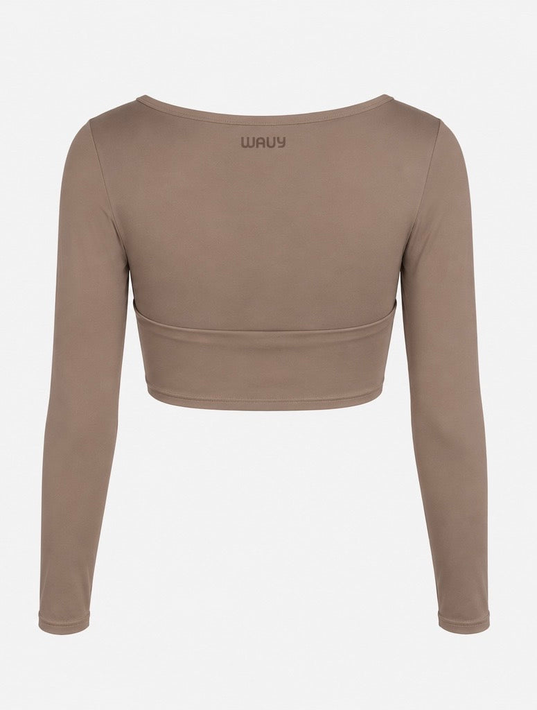 Twist Long Sleeves Top - Hazelnut