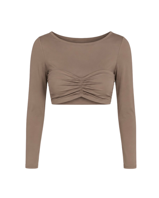 Twist Long Sleeves Top - Hazelnut
